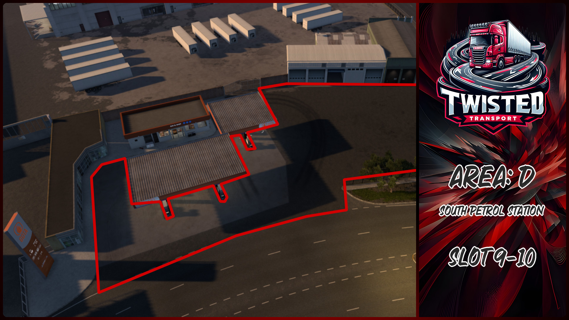Parking layout for South petrol station