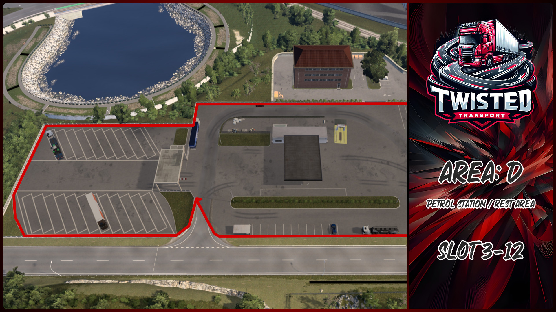 Parking layout for Petrol Station / Rest Area