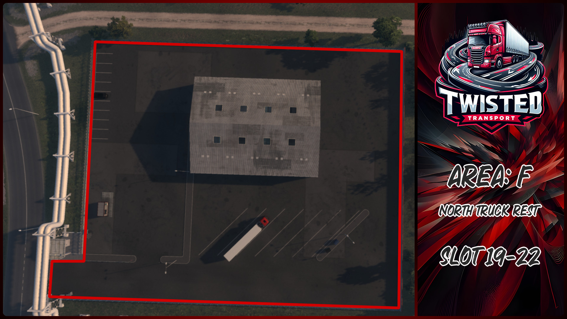 Parking layout for North Truck Rest