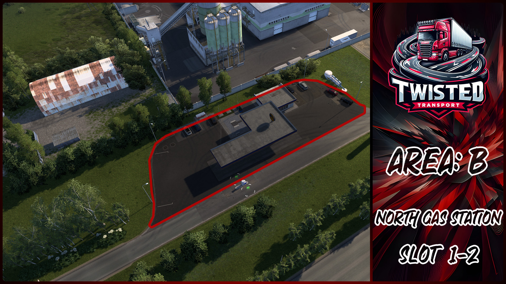 Parking layout for North Gas Station