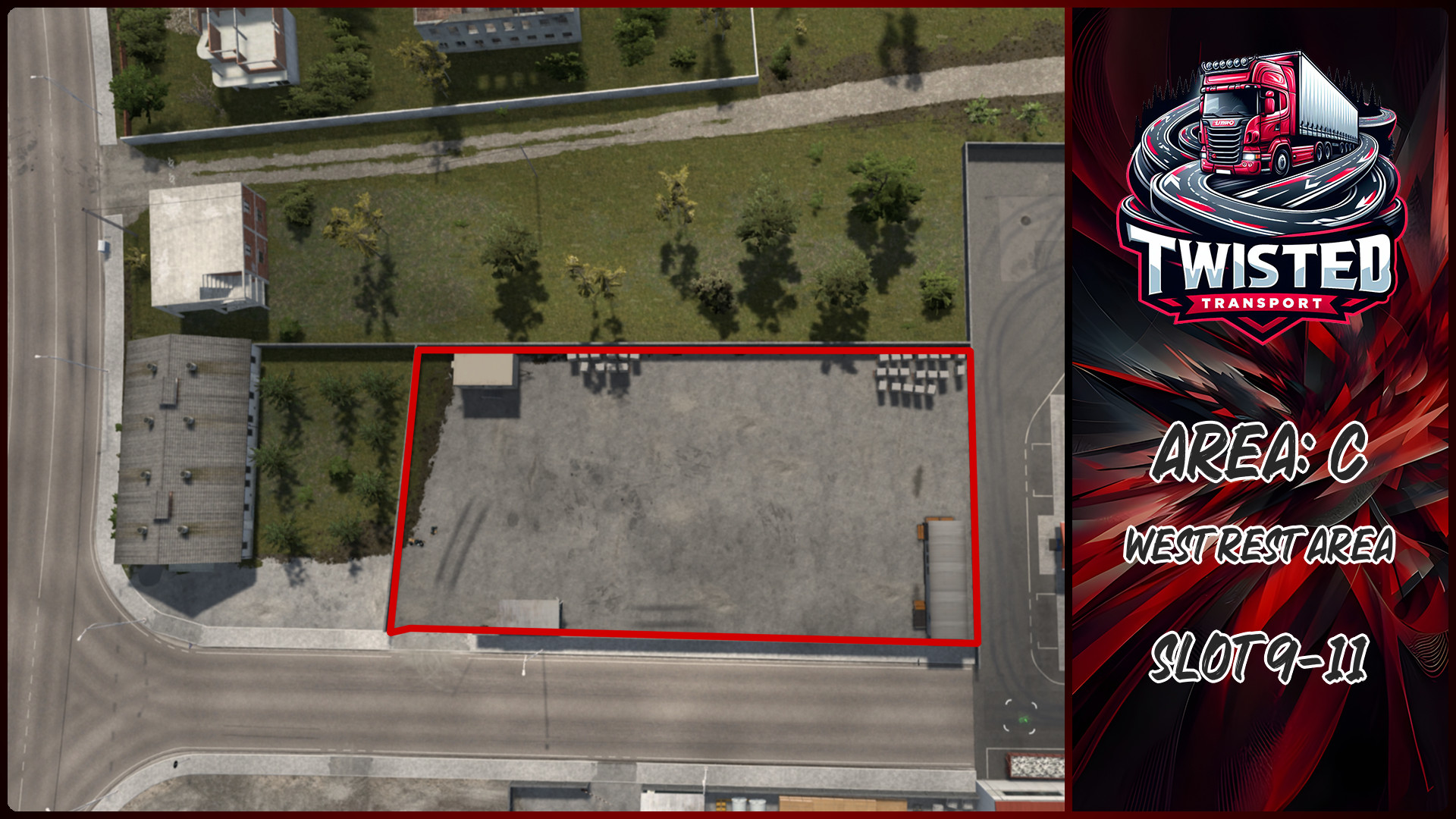 Parking layout for WEST REST AREA